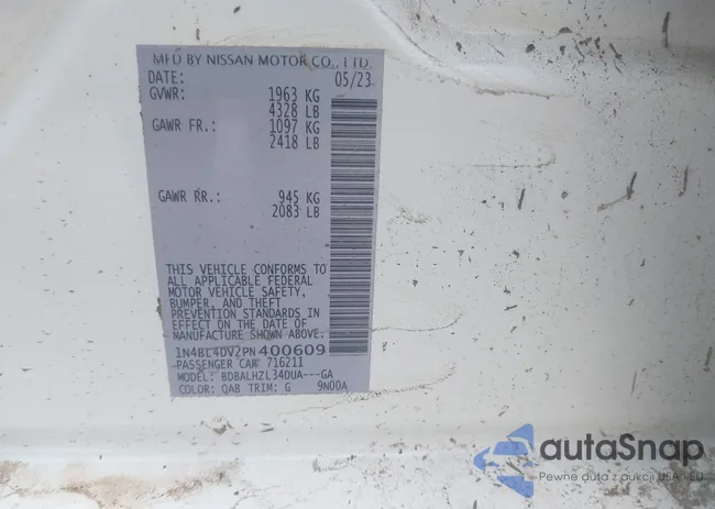 1N4BL4DV2PN400609: 42514449