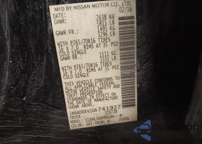 1N6AD0EV1GN741927: 42515597