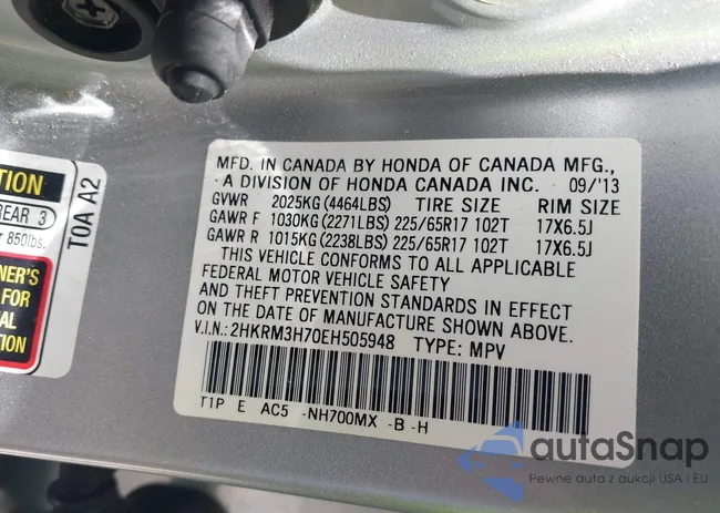 2HKRM3H70EH505948: 42515783