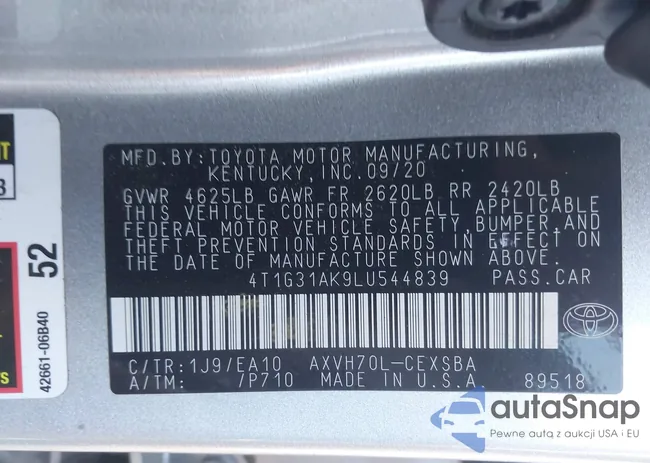 4T1G31AK9LU544839: 42515791