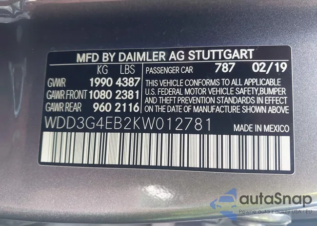 WDD3G4EB2KW012781: 42515803