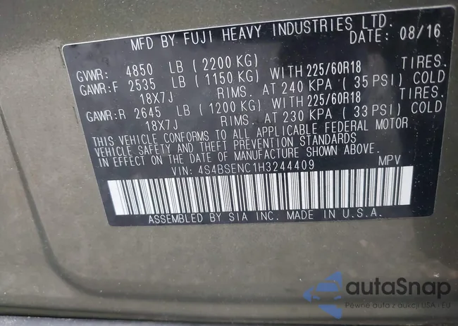 4S4BSENC1H3244409: 42515813