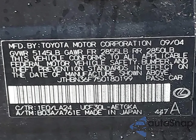 JTHBN36F750180199: 42515853