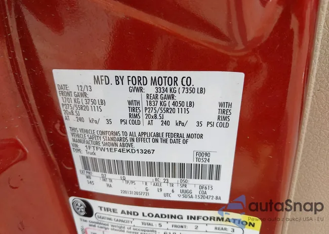 1FTFW1EF4EKD13267: 42515917