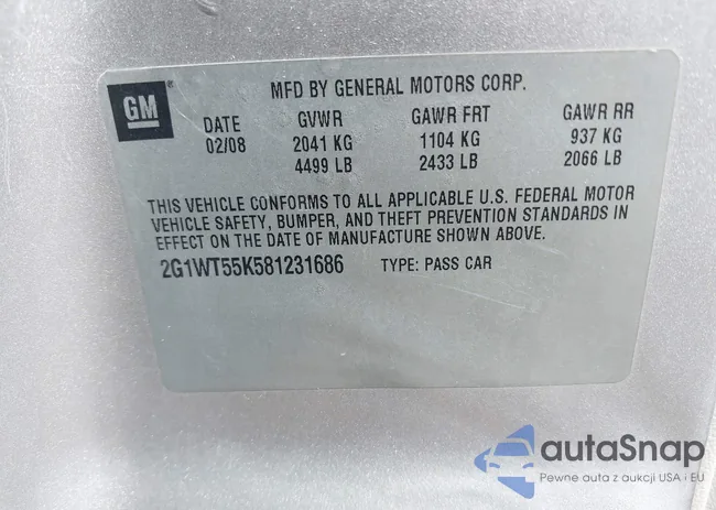 2G1WT55K581231686: 42516122