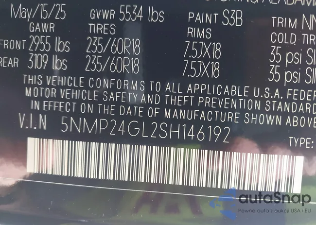 5NMP24GL2SH146192: 42515292