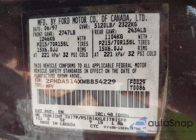 2FMDA514XWBB54229: 42516598
