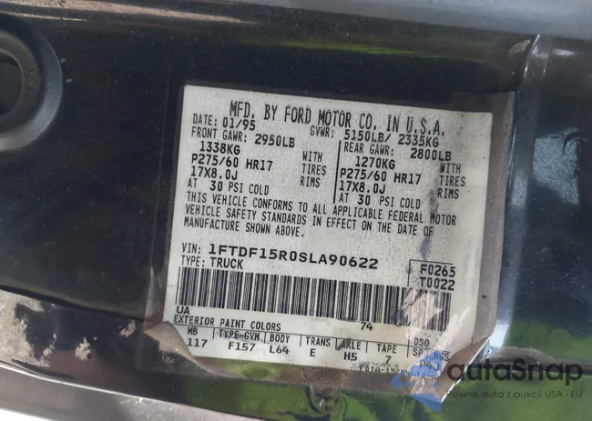 1FTDF15R0SLA90622: 42516673