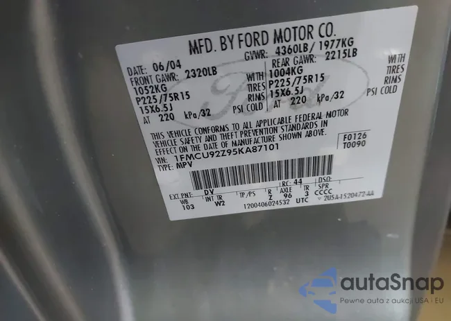 1FMCU92Z95KA87101: 42516825