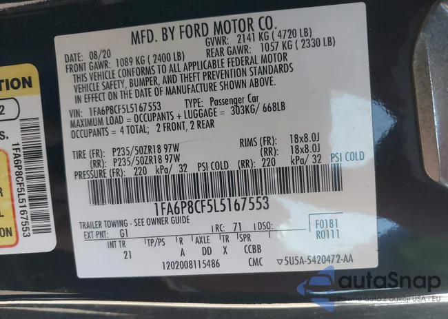 1FA6P8CF5L5167553: 42516895