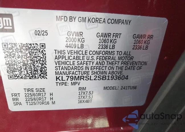 KL79MRSL2SB193604: 42516981