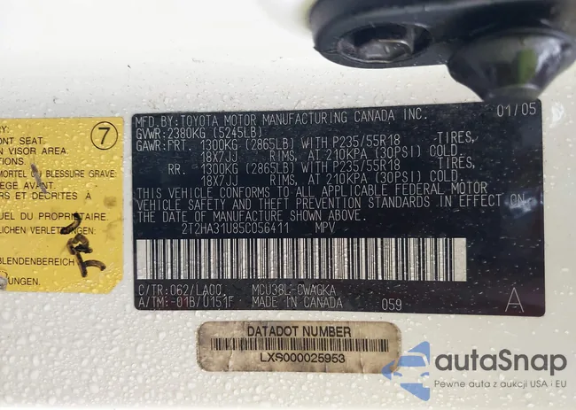 2T2HA31U85C056411: 42517103