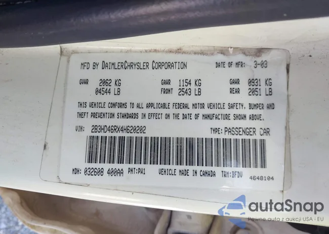 2B3HD46RX4H620202: 42517181