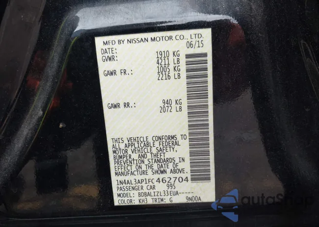 1N4AL3AP1FC462704: 42516386