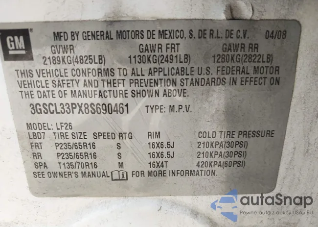 3GSCL33PX8S690461: 42517727