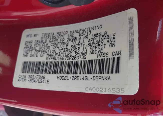 5YFBU4EE7DP203732: 42517852