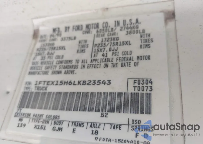 1FTEX15H6LKB23543: 42517964