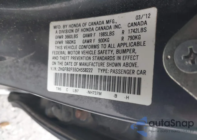 2HGFB2F55CH558222: 42518028