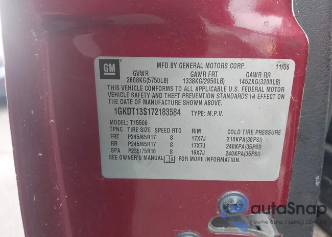 1GKDT13S172183584: 42518122