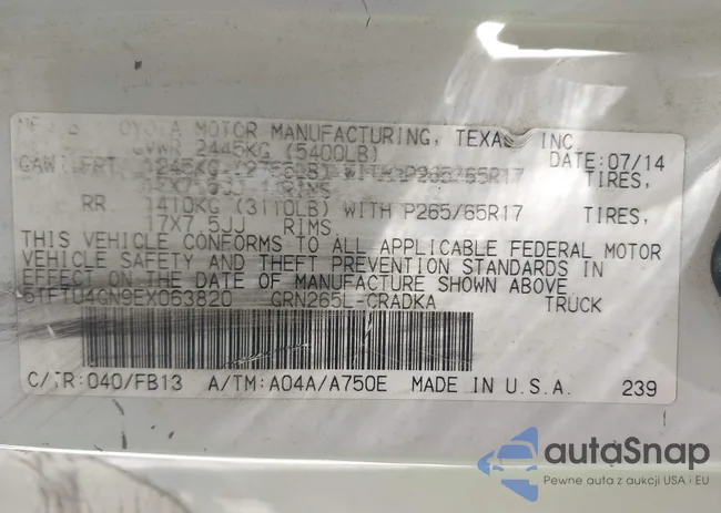 5TFTU4GN9EX063820: 42517562