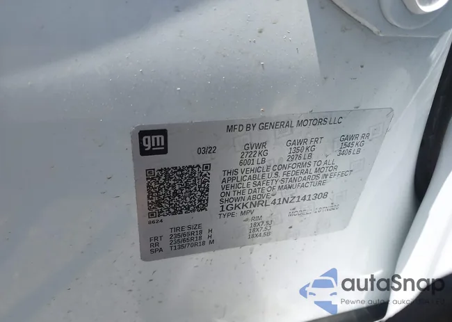 1GKKNRL41NZ141308: 42518687