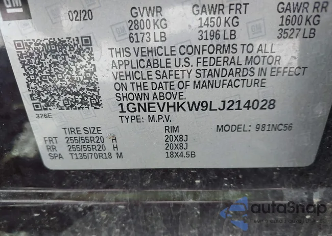 1GNEVHKW9LJ214028: 42518984