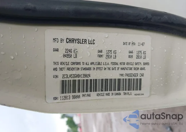 2C3LA53G08H139024: 42519023