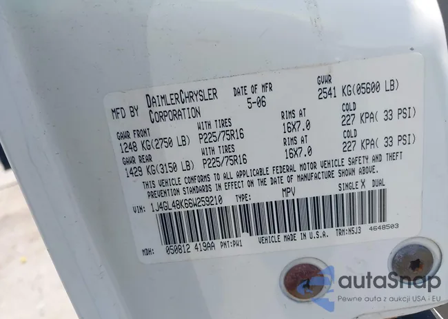 1J4GL48K66W259210: 42519084