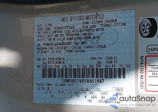 2FMDA51685BA51987: 42519098