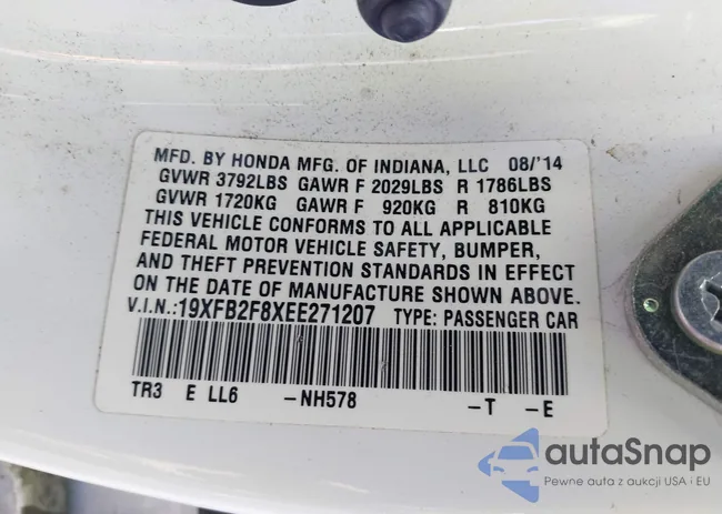 19XFB2F8XEE271207: 42518283