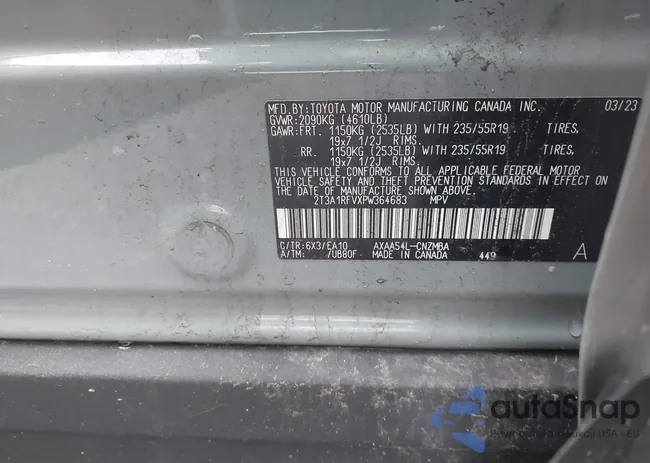 2T3A1RFVXPW364683: 42518302