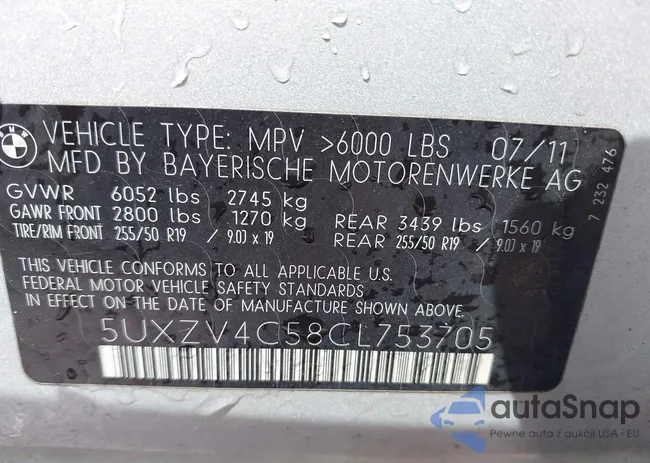 5UXZV4C58CL753705: 42518308