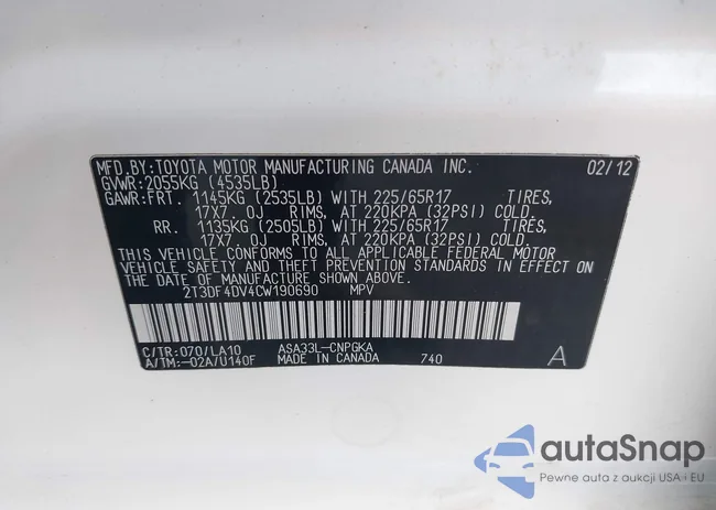 2T3DF4DV4CW190690: 42518459