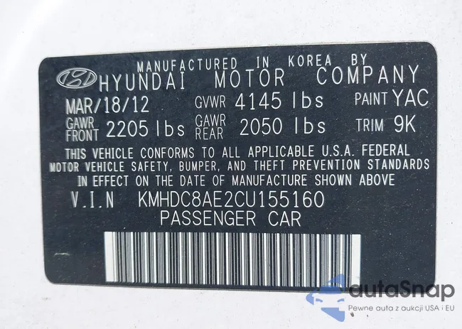 KMHDC8AE2CU155160: 42518486