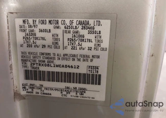 2FTRX08L1WCA04612: 42518487