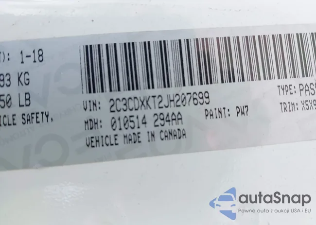 2C3CDXKT2JH207699: 42519762