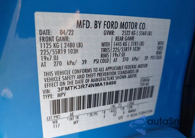 3FMTK3R74NMA19496: 42519774