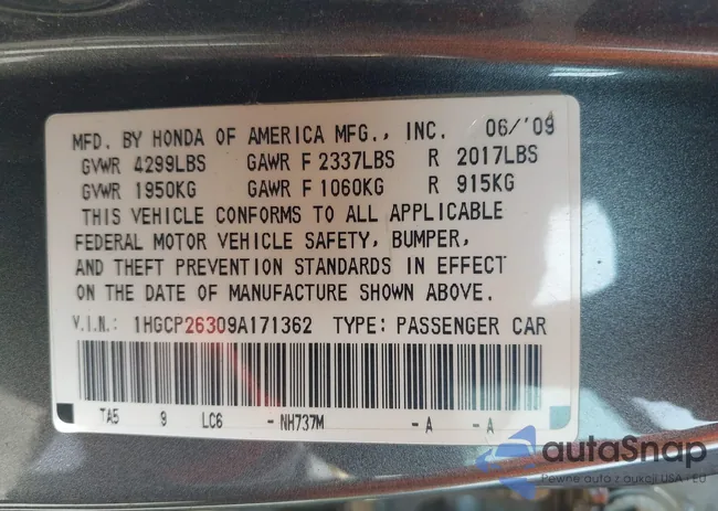 1HGCP26309A171362: 42519782