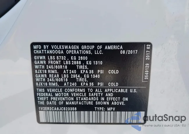 1V2ER2CA8JC523356: 42519862