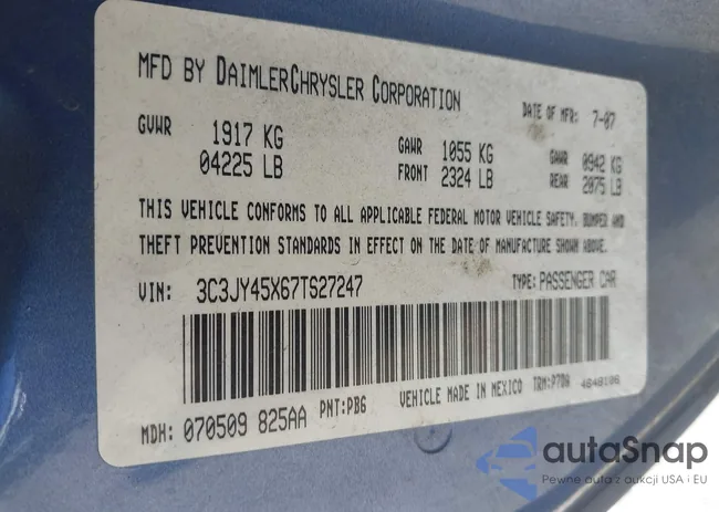 3C3JY45X67T627247: 42520015