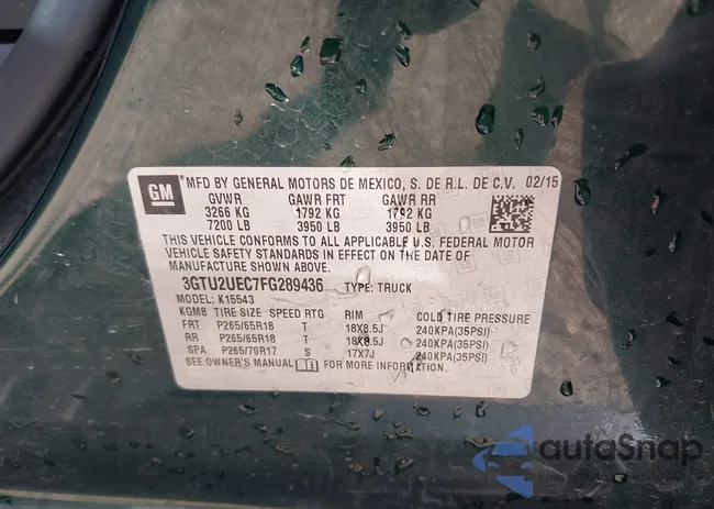 3GTU2UEC7FG289436: 42520145