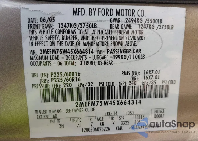 2MEFM75W45X664314: 42520162