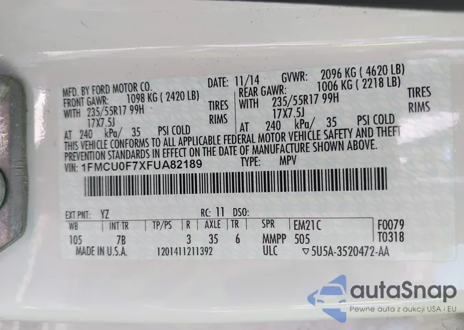 1FMCU0F7XFUA82189: 42519372