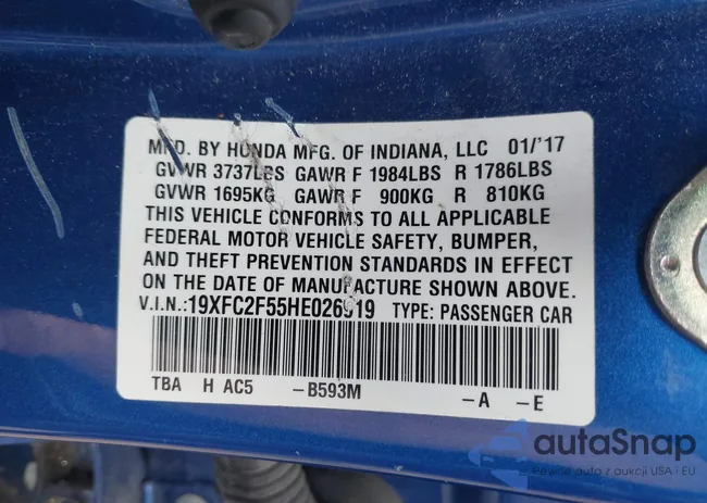 19XFC2F55HE026919: 42519405