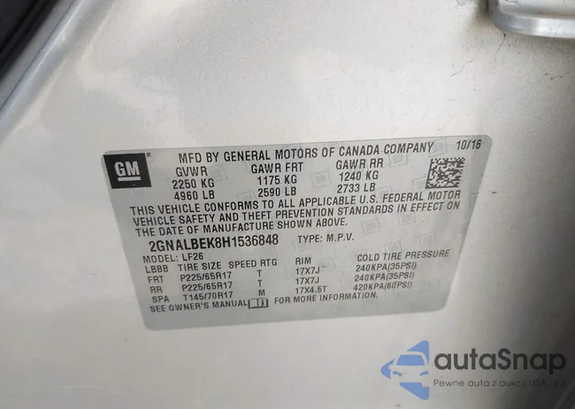 2GNALBEK8H1536848: 42519438