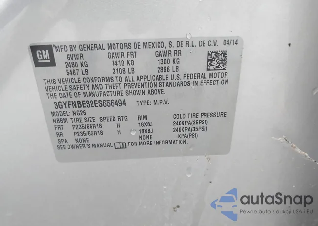 3GYFNBE32ES656494: 42519584