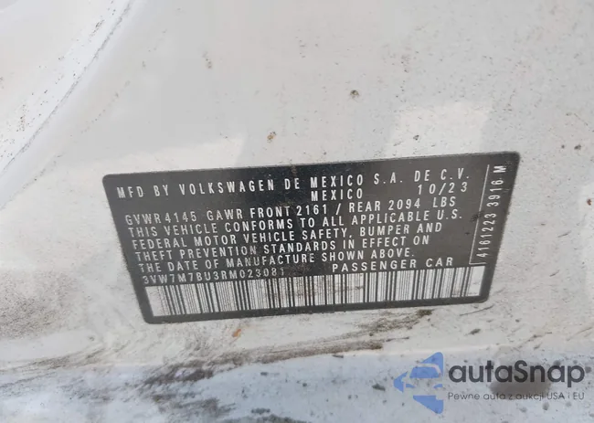 3VW7M7BU3RM023081: 42520235