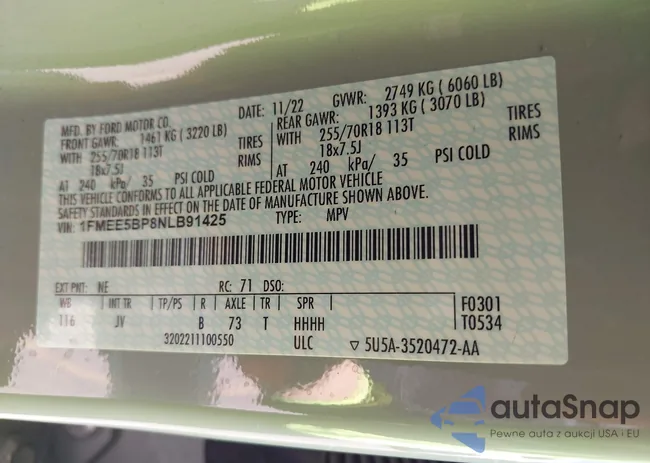 1FMEE5BP8NLB91425: 42520397