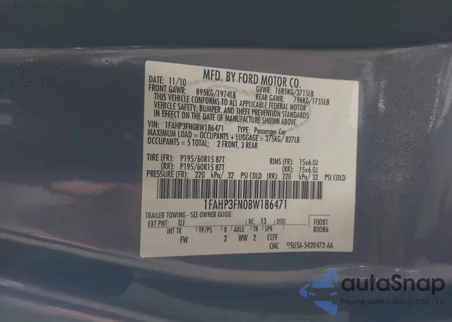 1FAHP3FN0BW186471: 42520418