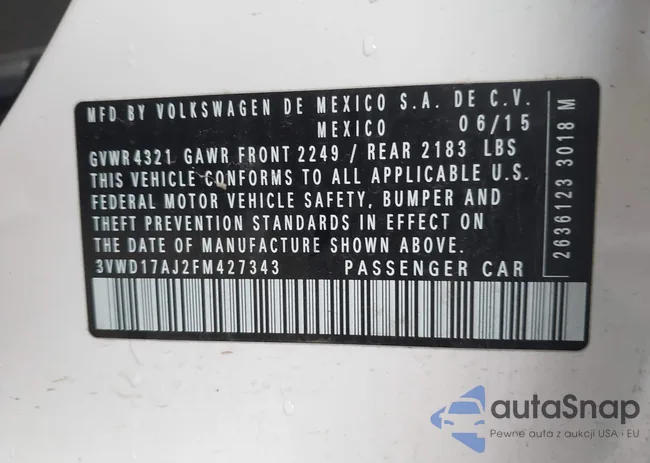 3VWD17AJ2FM427343: 42520443